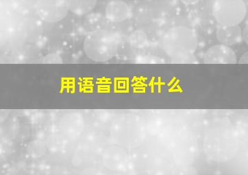 用语音回答什么