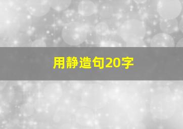 用静造句20字