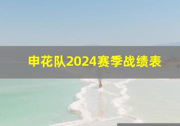 申花队2024赛季战绩表