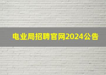 电业局招聘官网2024公告