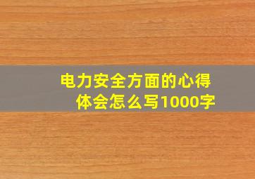 电力安全方面的心得体会怎么写1000字