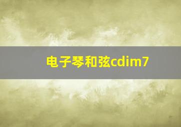 电子琴和弦cdim7