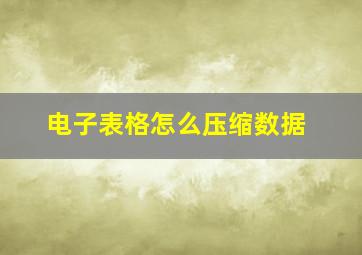 电子表格怎么压缩数据