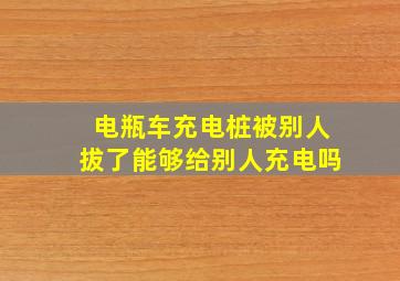 电瓶车充电桩被别人拔了能够给别人充电吗