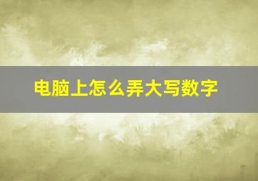 电脑上怎么弄大写数字