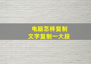 电脑怎样复制文字复制一大段