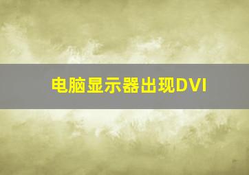 电脑显示器出现DVI