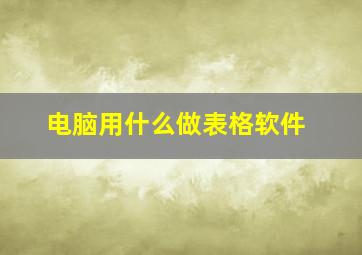 电脑用什么做表格软件