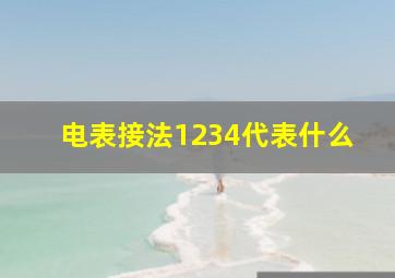 电表接法1234代表什么