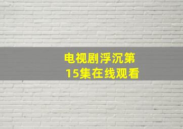 电视剧浮沉第15集在线观看