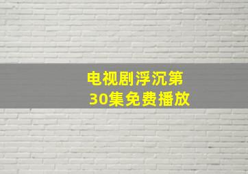 电视剧浮沉第30集免费播放