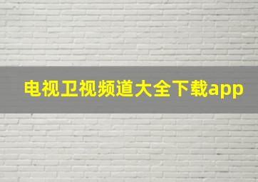 电视卫视频道大全下载app