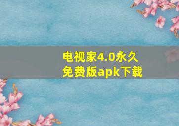 电视家4.0永久免费版apk下载