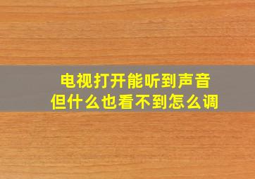 电视打开能听到声音但什么也看不到怎么调