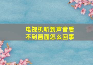 电视机听到声音看不到画面怎么回事