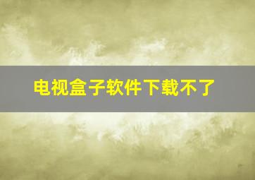 电视盒子软件下载不了