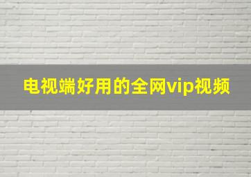 电视端好用的全网vip视频