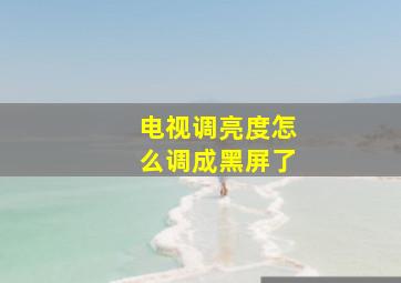 电视调亮度怎么调成黑屏了