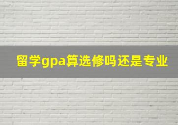 留学gpa算选修吗还是专业