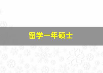 留学一年硕士