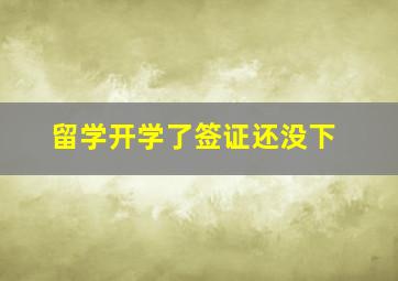 留学开学了签证还没下