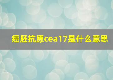 癌胚抗原cea17是什么意思