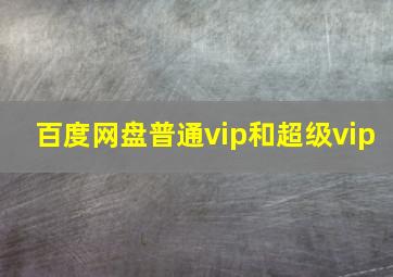 百度网盘普通vip和超级vip