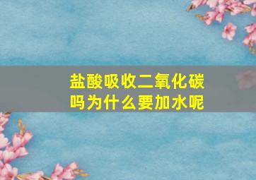 盐酸吸收二氧化碳吗为什么要加水呢