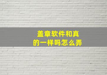 盖章软件和真的一样吗怎么弄