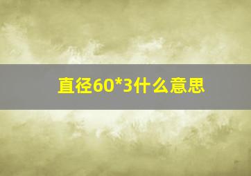 直径60*3什么意思