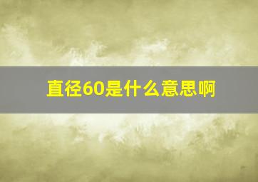 直径60是什么意思啊