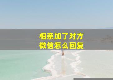 相亲加了对方微信怎么回复