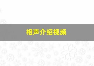 相声介绍视频