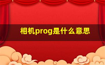 相机prog是什么意思