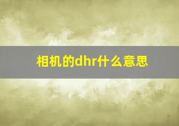 相机的dhr什么意思