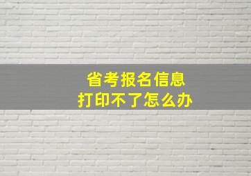 省考报名信息打印不了怎么办