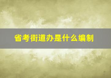 省考街道办是什么编制