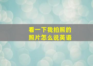 看一下我拍照的照片怎么说英语