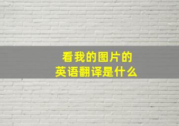 看我的图片的英语翻译是什么