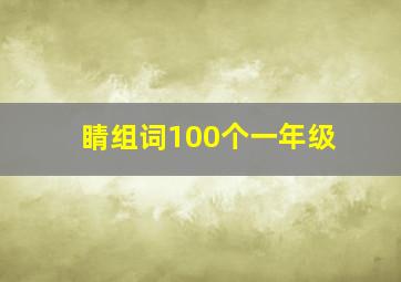 睛组词100个一年级