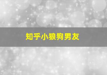 知乎小狼狗男友