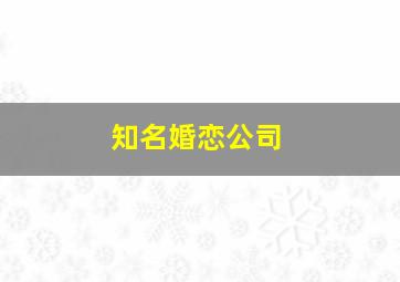 知名婚恋公司