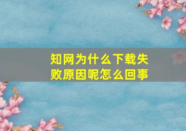 知网为什么下载失败原因呢怎么回事