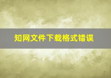 知网文件下载格式错误