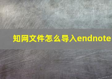 知网文件怎么导入endnote