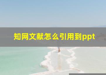 知网文献怎么引用到ppt