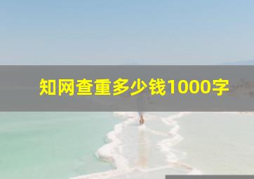 知网查重多少钱1000字