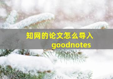 知网的论文怎么导入goodnotes