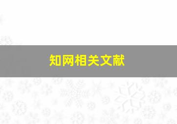 知网相关文献