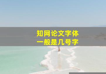 知网论文字体一般是几号字